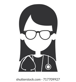 female doctor with stethoscope avatar character