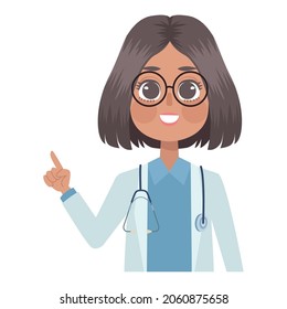 female doctor with stethoscope character