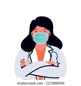 female Doctor with stethoscope Medical vector