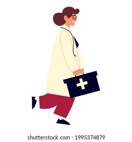 female doctor suitcase first aid