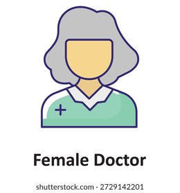 Icono de Vector de doctor femenino que puede modificar o editar fácilmente

