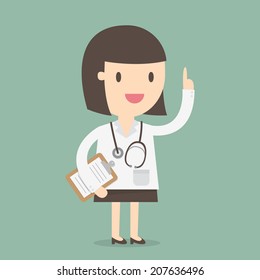 Female Doctor, vector illustration