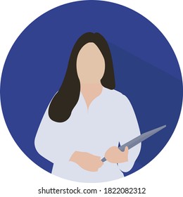 Female doctor vector working at office isolate flat design.