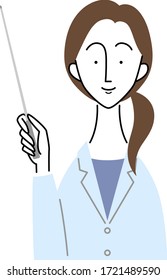 a female doctor who has a pointer