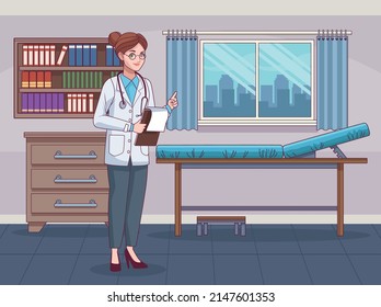female doctor in workplace character