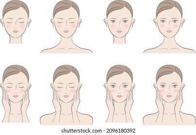 Female doing skin care (color)