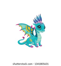 female dragon cartoon vector on a white background