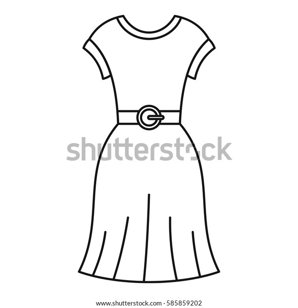 Female Dress Belt Icon Outline Illustration Stock Vector (Royalty Free ...