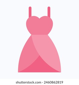 Female Dress, Female Clothing Vector Icon, Flat Style Isolated Icon.