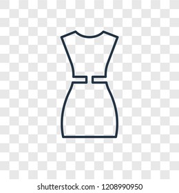 Female dress concept vector linear icon isolated on transparent background, Female dress concept transparency concept in outline style