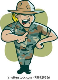 Female drill instructor vector