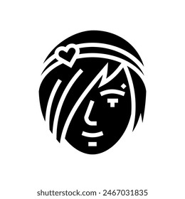 female emo avatar glyph icon vector. female emo avatar sign. isolated symbol illustration