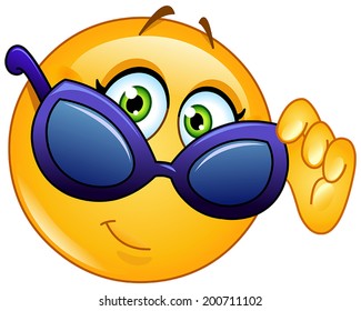 Female Emoticon Looking Over Sunglasses