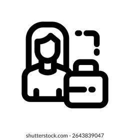 female employe line icon. Clean and minimalist vector icon for websites, mobile apps, presentations, and logos. Fully scalable and customizable for any project.