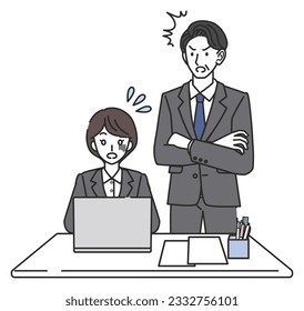 Female employee angry at the boss