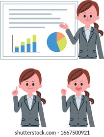 
Female employee giving a presentation