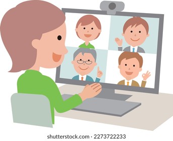 Female employee having a remote meeting with a colleague