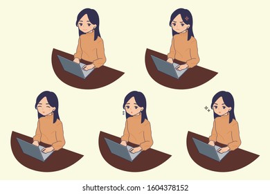 Female employee operating a personal computer