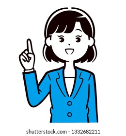 Female employee pointed
