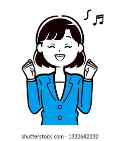 Female employees who rejoice