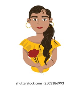 Ilustración de empoderamiento femenino - Mujer de piel marrón