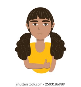 Ilustración de empoderamiento femenino - Cabello de cola de caballo femenino