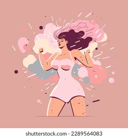 Female energy download illustration. Strong willed woman. The power of women. Women's strength and superpowers. independent woman