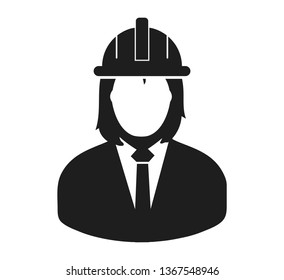 Female Engineer Icon. Flat style vector EPS.