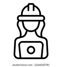 Female engineer icon outline vector. Person work. Contractor job