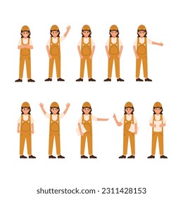 Female Engineer Illustration Vector Set
