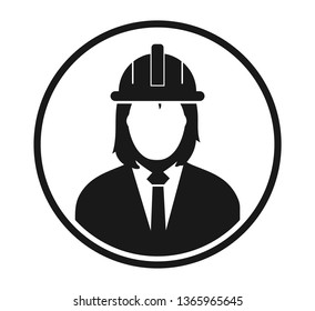 Female Engineer Profile Icon. Flat style vector EPS.