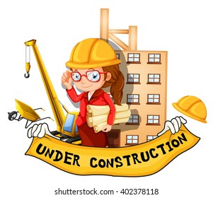 Ingenieur und Zeichen im Bau