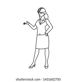 female engineer worker avatar character