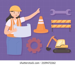 Icons für Ingenieurinnen und Werkzeughersteller