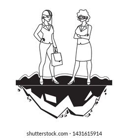 female engineers workers avatars characters