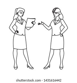 female engineers workers avatars characters