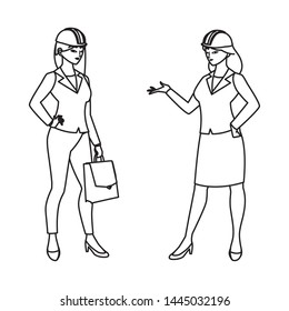 female engineers workers avatars characters