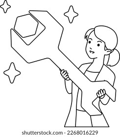 Female Entrepreneur Solve problems and obstacles Business Marketing Illustration Scene Concept