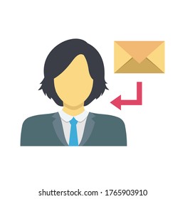
Female with envelope vector icon which can easily modify or edit
