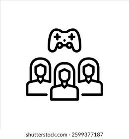 Female Esport Team outline icon. gaming line illustration.