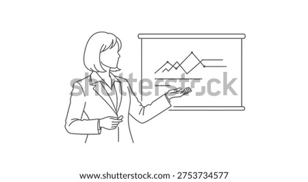 Female executive explaining business graph