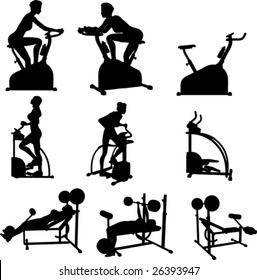  Female Exercise Vector Silhouettes