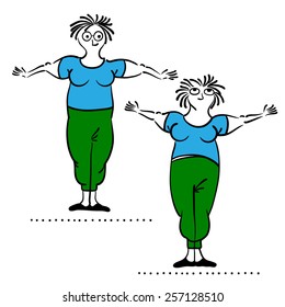  Female exercising . Keep fit exercise.Pilates poses set