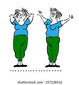  Female exercising . Keep fit exercise.Pilates poses set