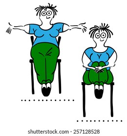  Female exercising . Keep fit exercise.Pilates poses set