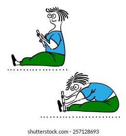  Female exercising . Keep fit exercise.Pilates poses set
