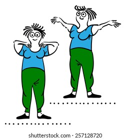  Female exercising . Keep fit exercise.Pilates poses set