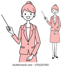 The female of the explained suited figure(2 colors)