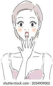 Female Expression Surprised person vector illustration