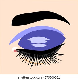 female eye closed
